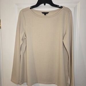 Banana Republic Beige Long Sleeve Lightweight Knit Top Sz Large Preloved